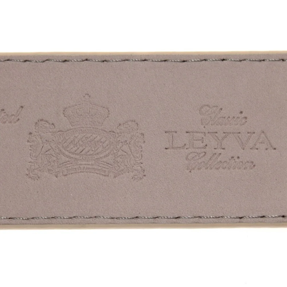 Leyva NWT Classic Belt Size 105 (US 40) in Black Canvas Leather Made in Spain